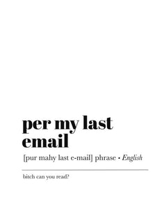 Per My Last Email Office Journal Notebook