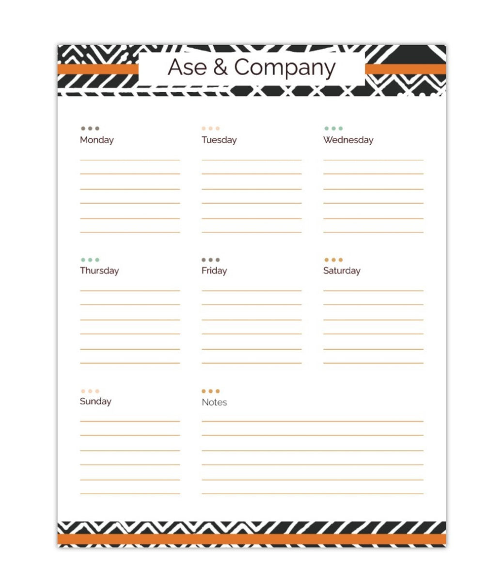 Entry Note Pad Large Tribal Notepad Journal Entry Planner – Àse & Company