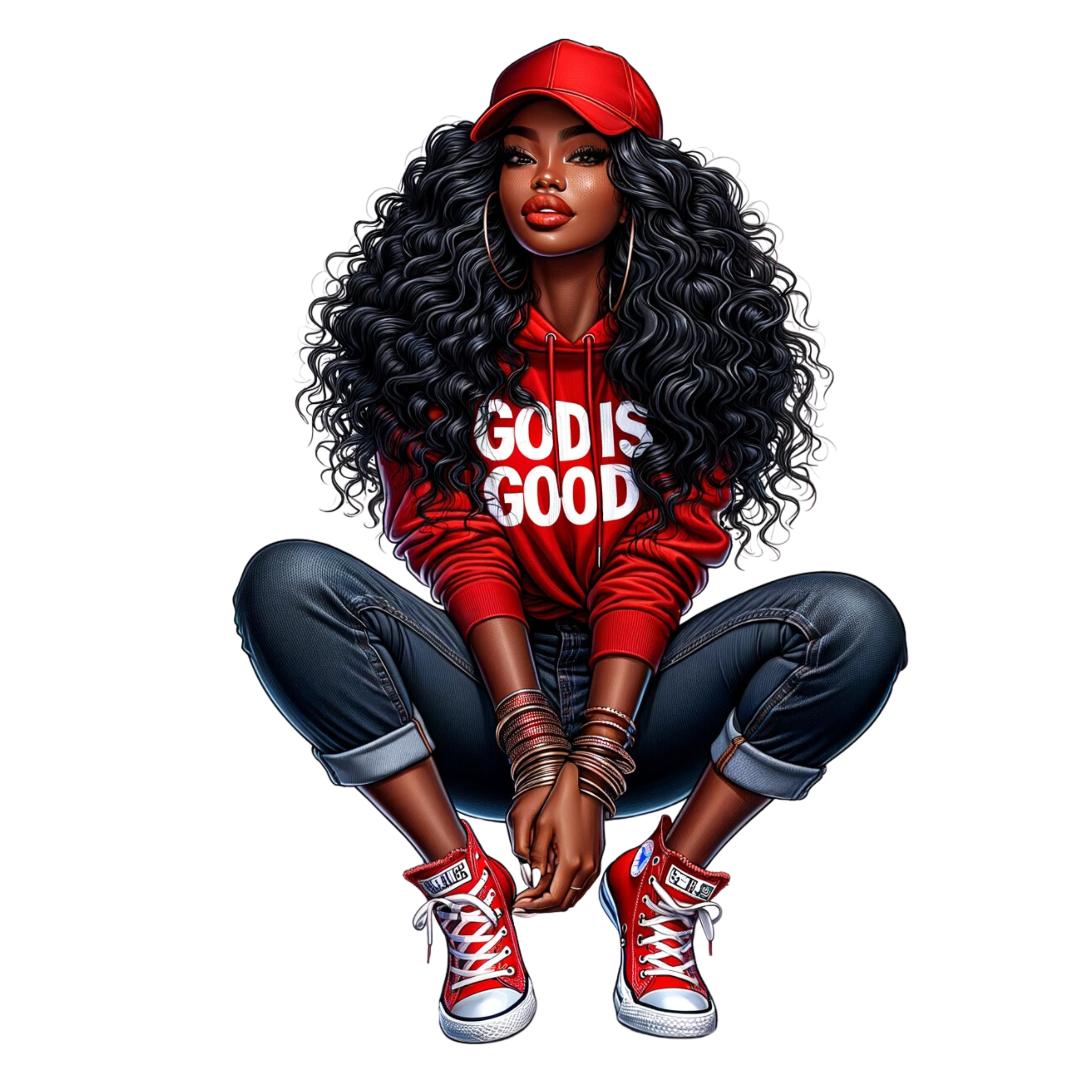 God Is Good Black Women Keychain
