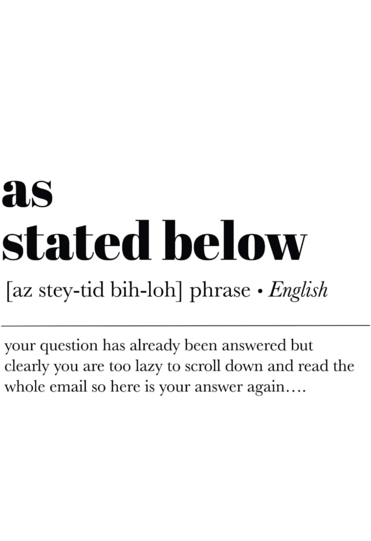 As Stated Below Funny Office Journal Notebook
