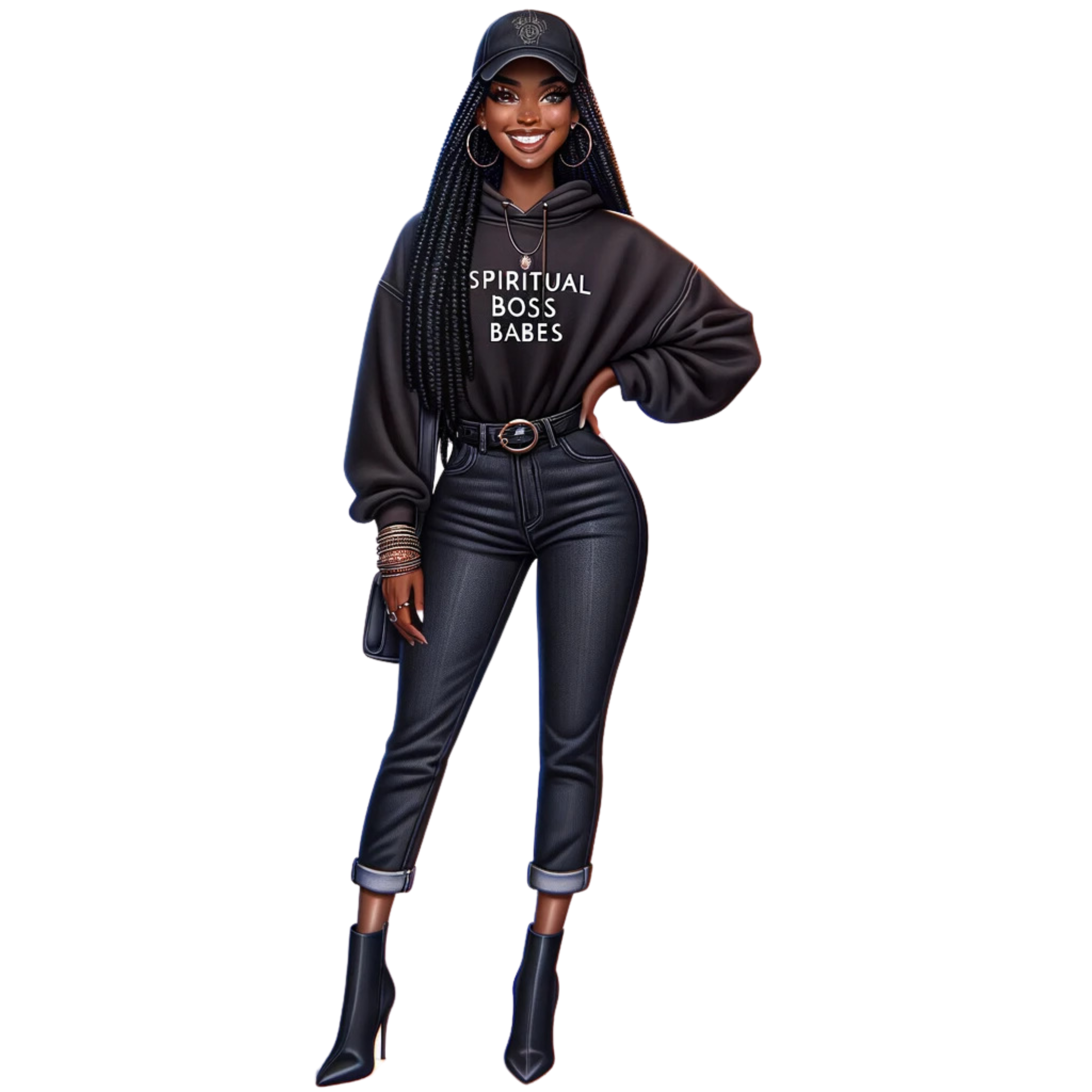 Spiritual Boss Babe Black Women Keychain