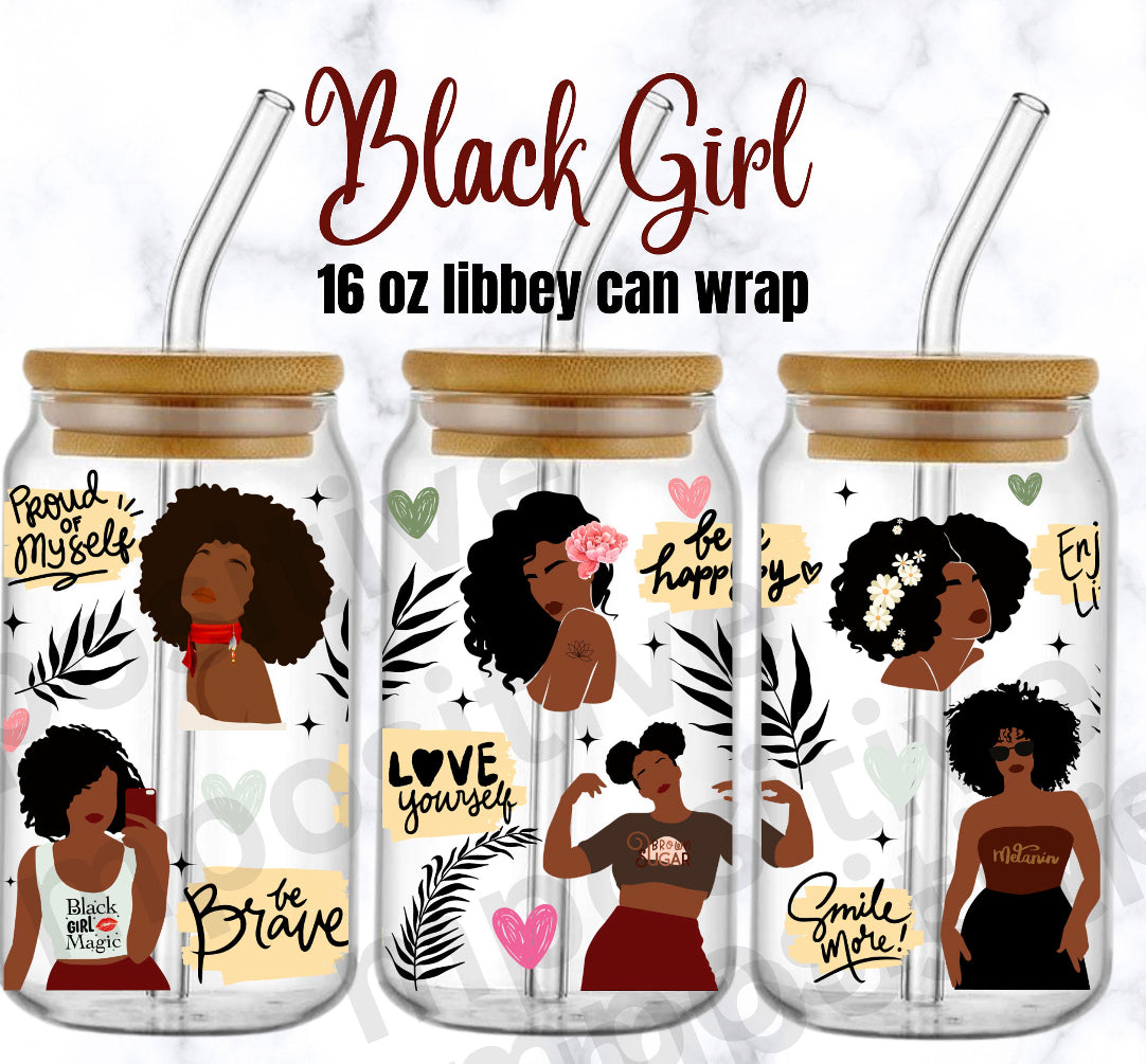 Black Boy Love Yourself Affirmation libbey glass cup, Black Girl Magic Iced coffee cup | Gift for black women | mental health