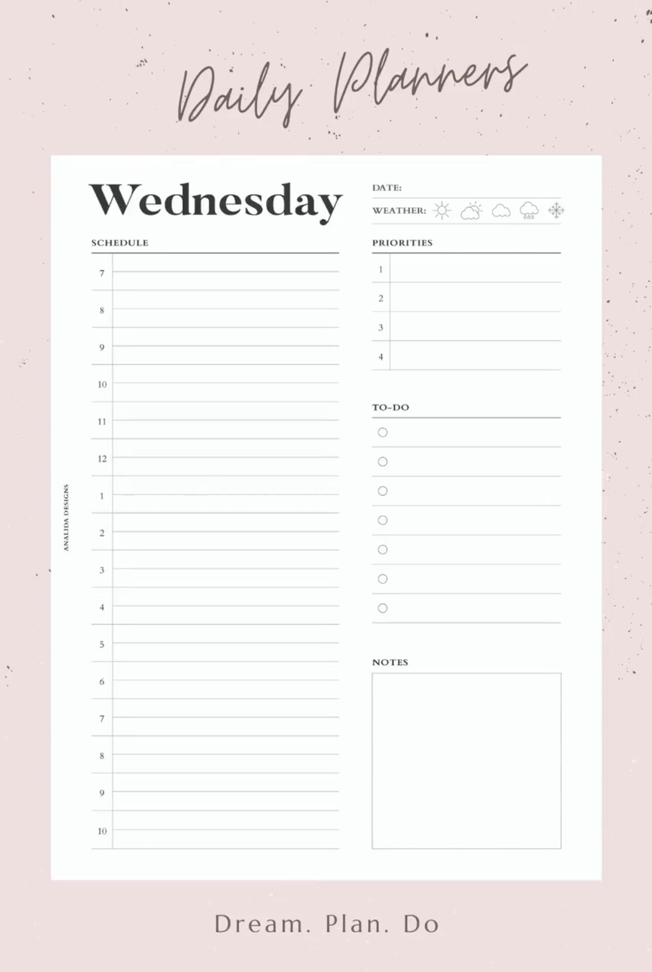 Undated Weekly Planner for 6 months