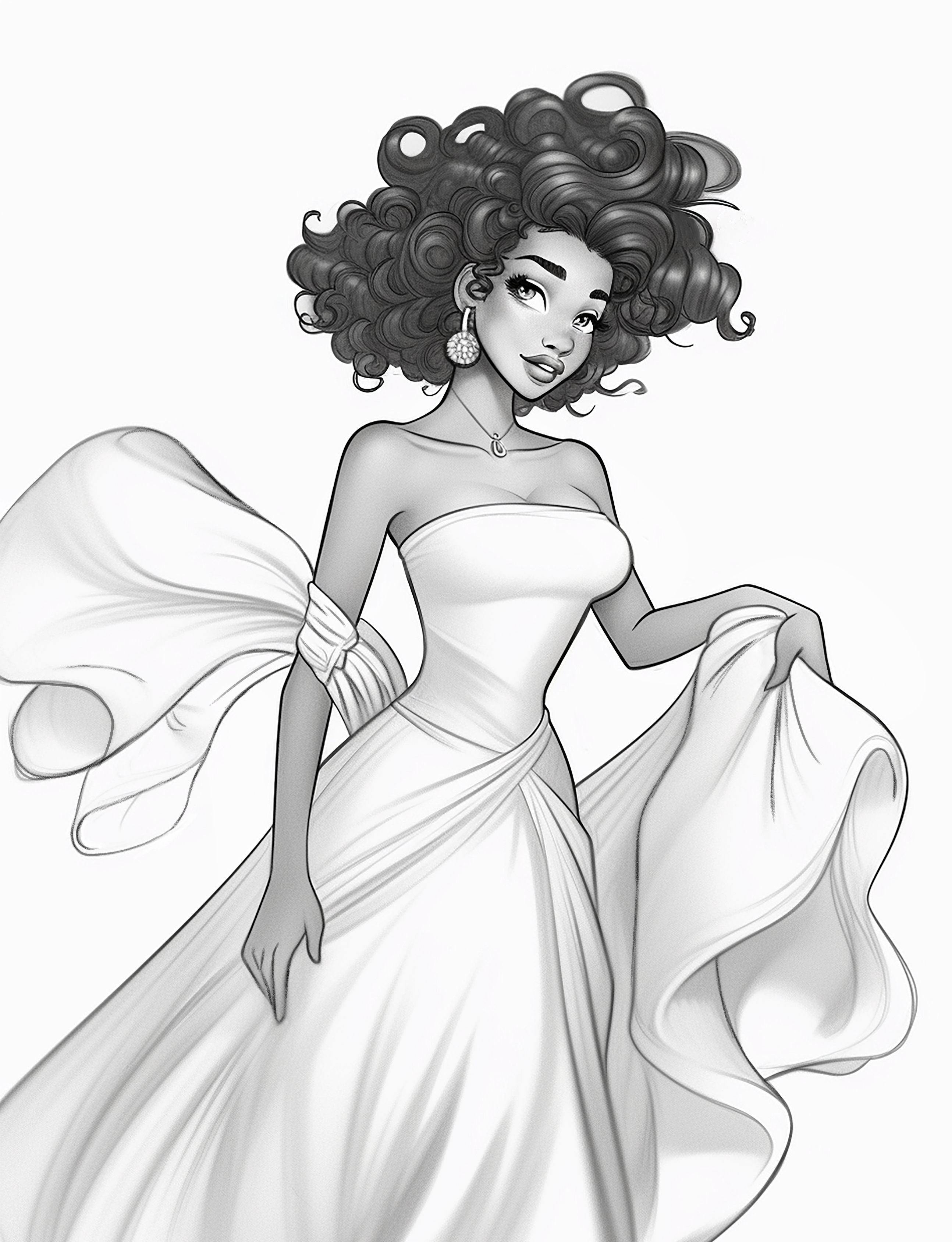 Glamorous Grace: Black Women Fashion Coloring Book