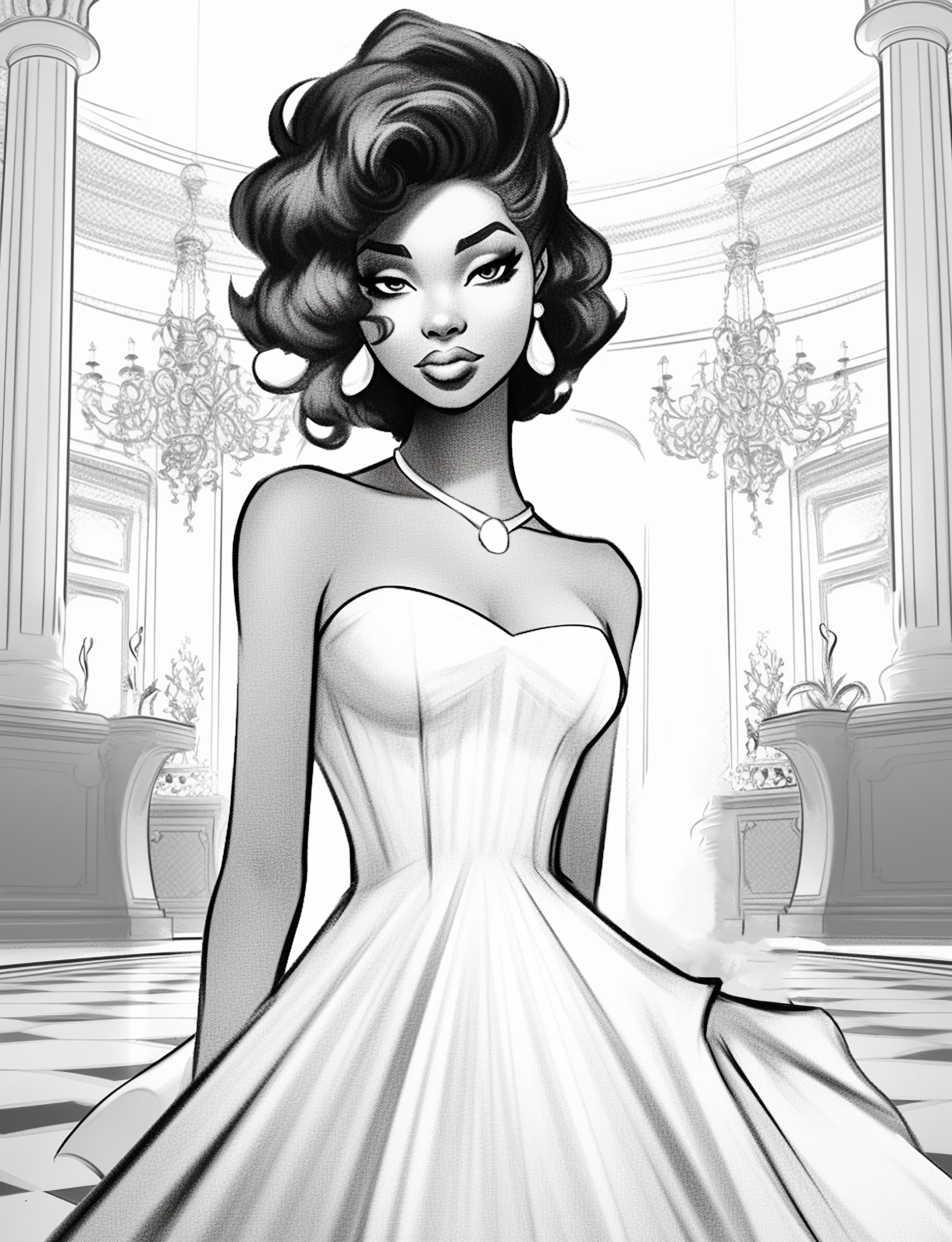 Glamorous Grace: Black Women Fashion Coloring Book