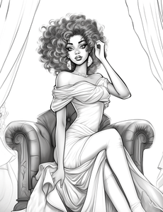 Glamorous Grace: Black Women Fashion Coloring Book