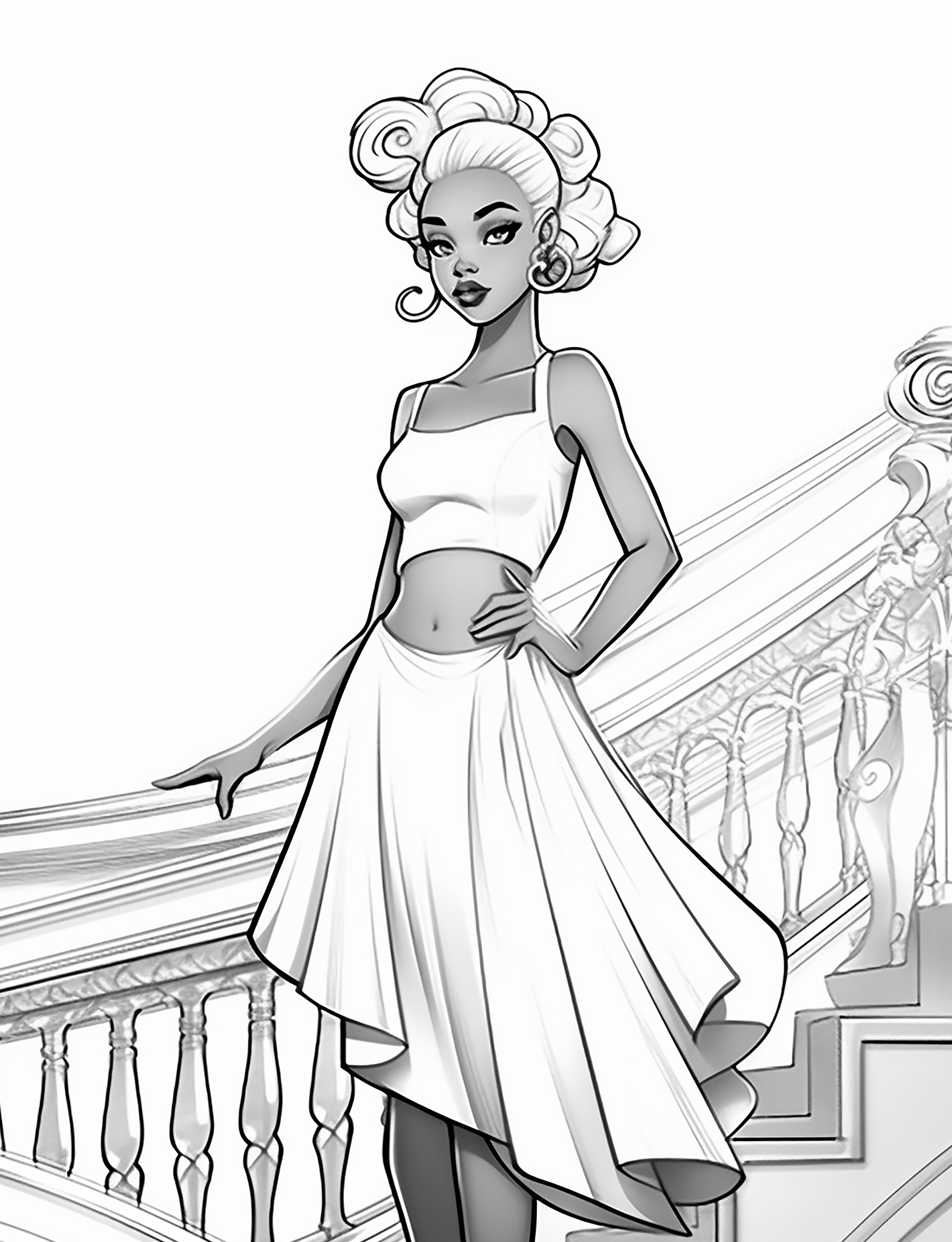 Glamorous Grace: Black Women Fashion Coloring Book