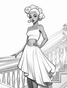 Glamorous Grace: Black Women Fashion Coloring Book