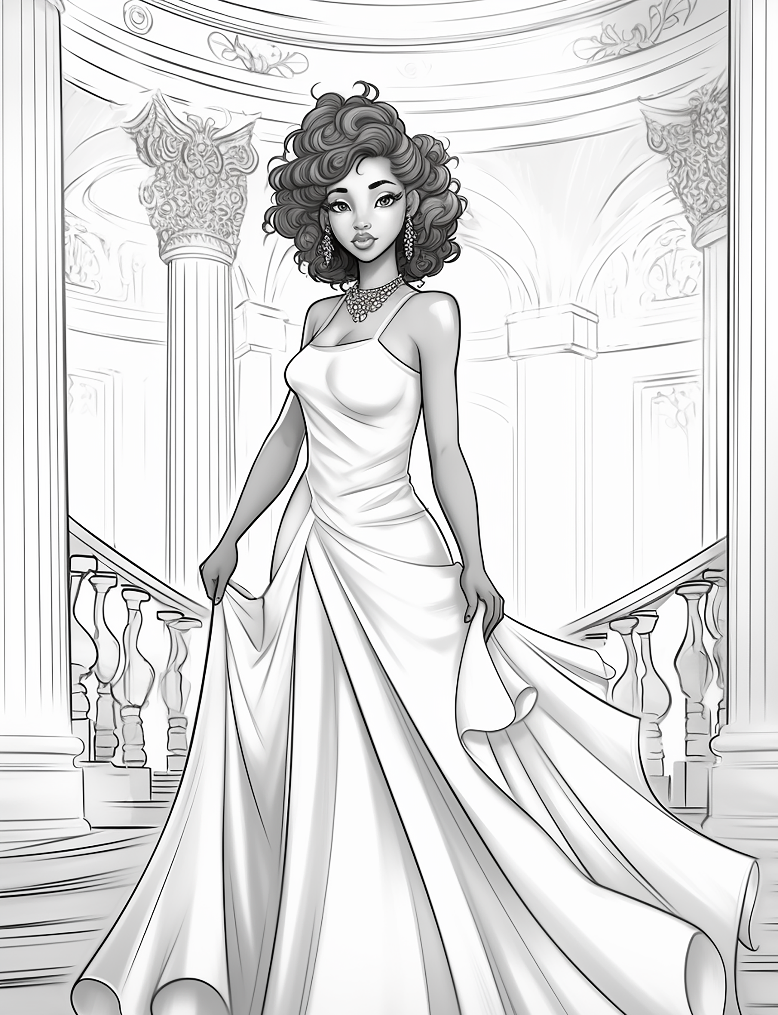 Glamorous Grace: Black Women Fashion Coloring Book