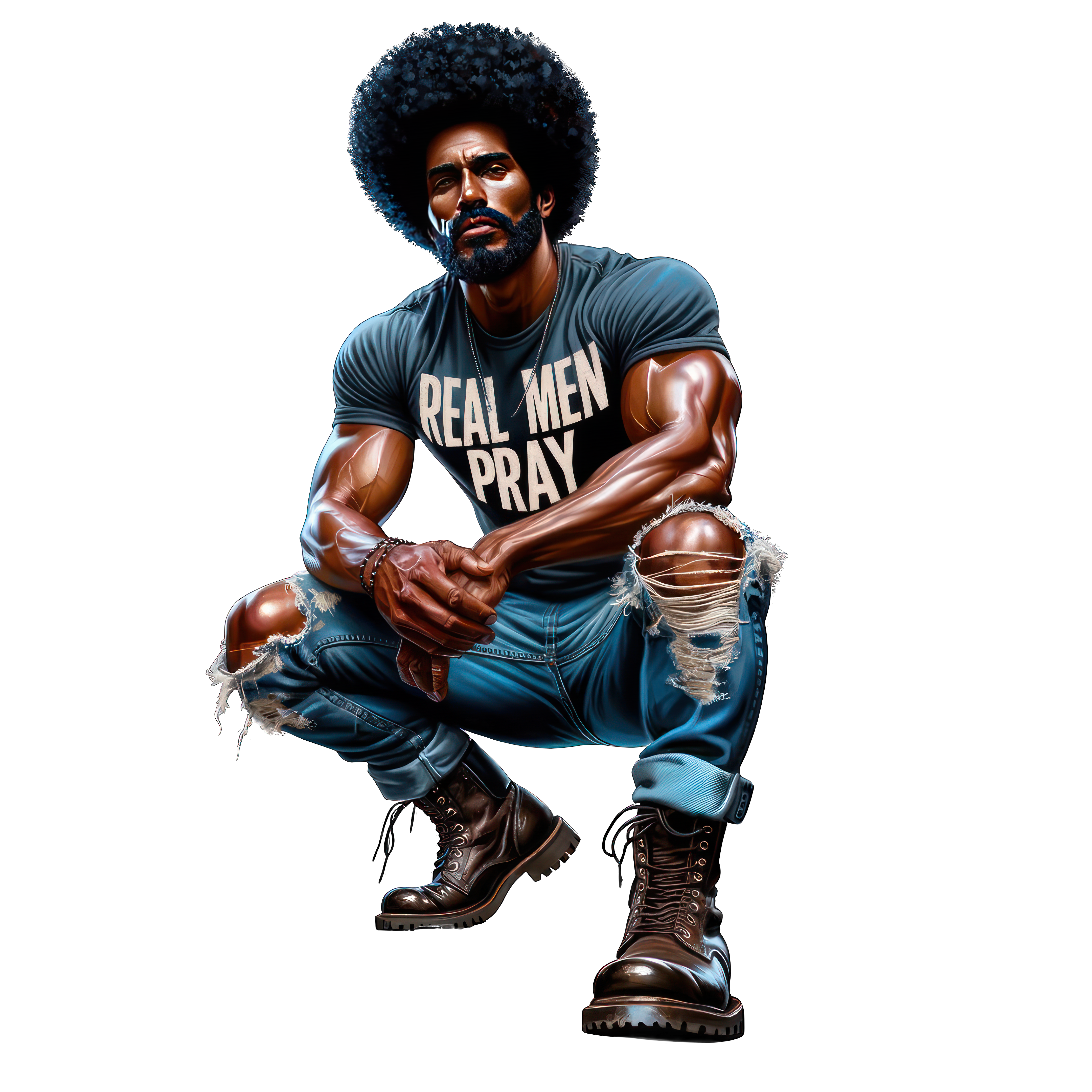 Real Men Pray Man Keychain (Copy)