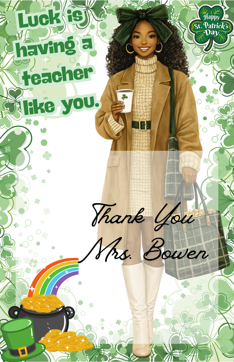 St. Patrick's Candy Card Template – Àse & Company