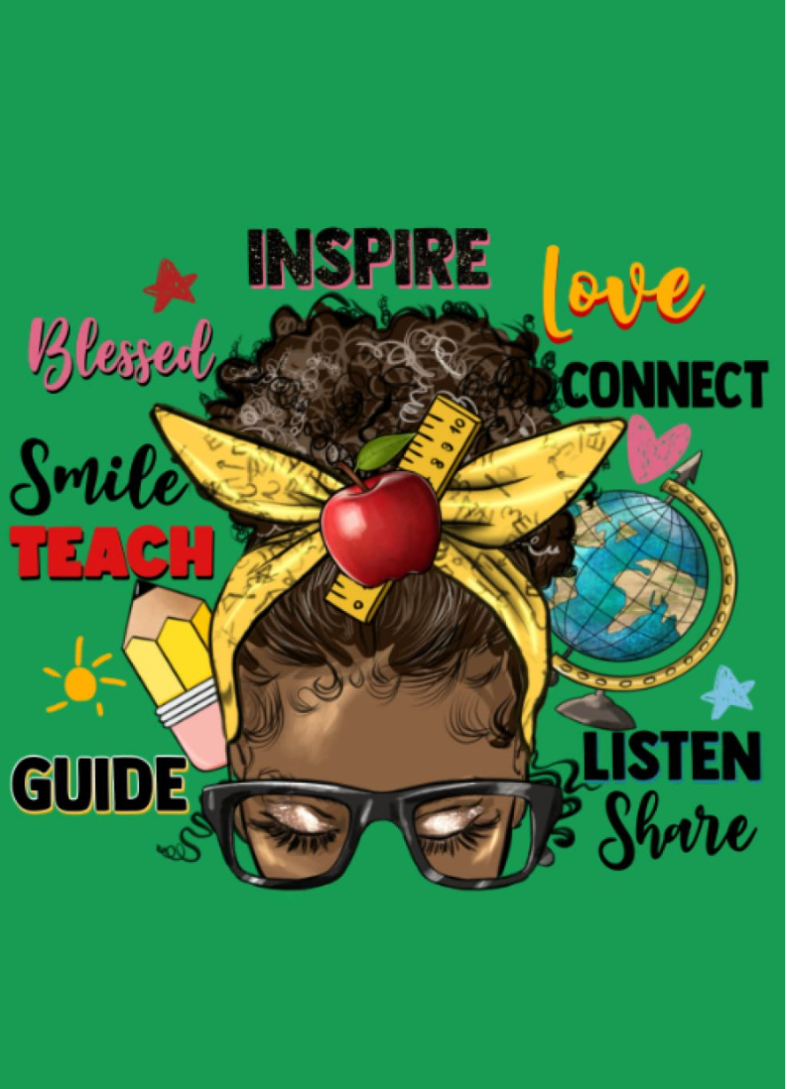 Black Woman Teacher Life Lined Notebook Journal