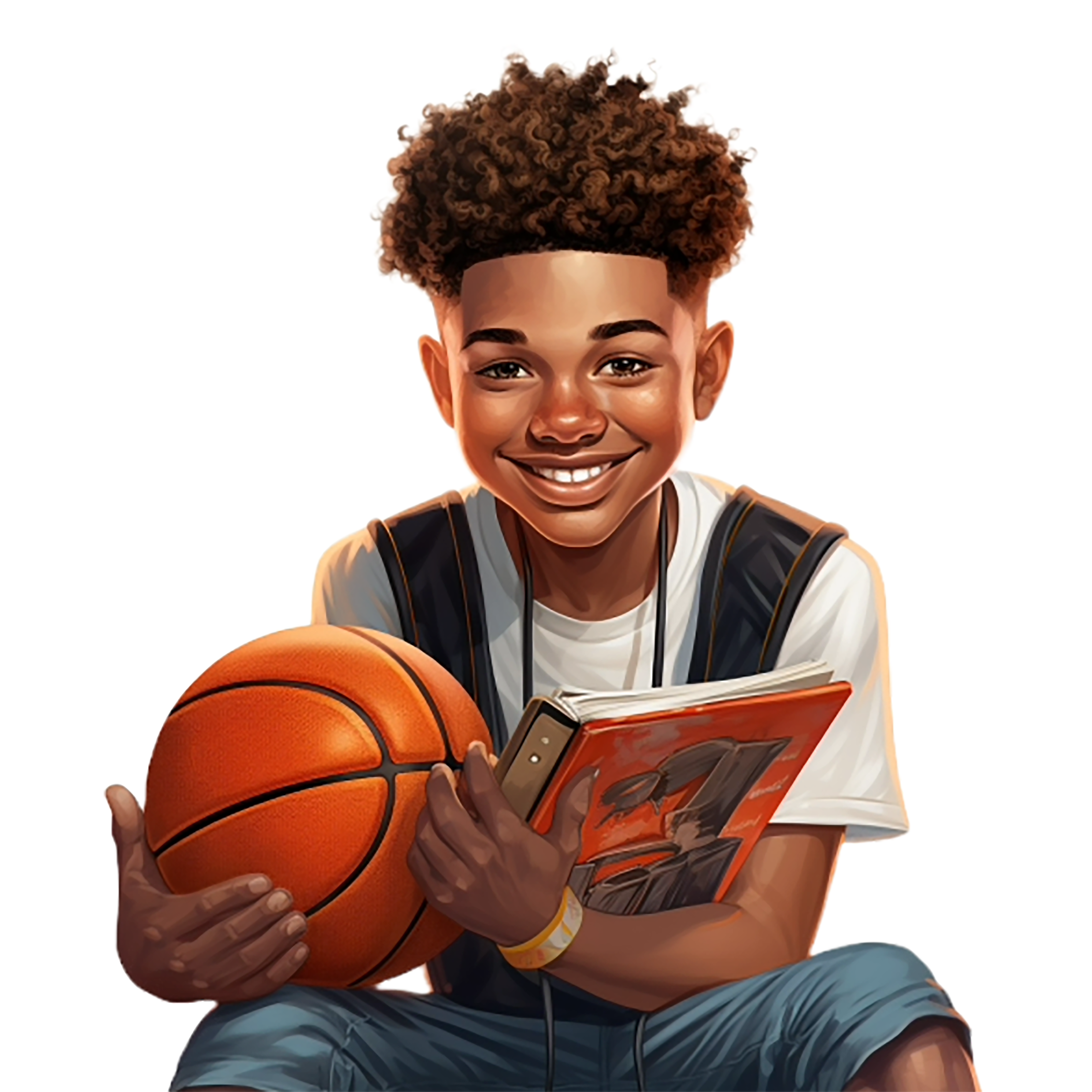 Basketball Black Boy Keychain