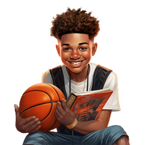 Basketball Black Boy Keychain