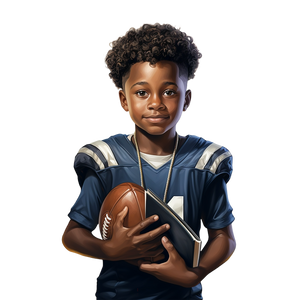 Football Black Boy Keychain