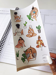 Self Care Laptop Water Bottle Stickers