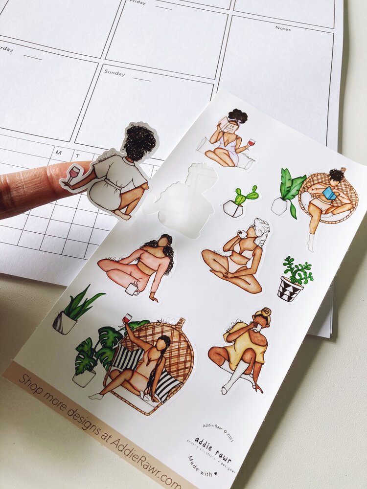 Self Care Laptop Water Bottle Stickers