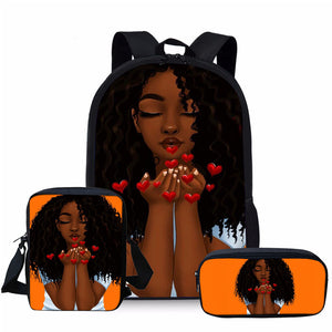 Shenell Afrocentric 3 Piece Backpack School Bag Set