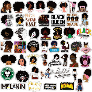 Black Girl Melanin Poppin Laptop Water Bottle Stickers