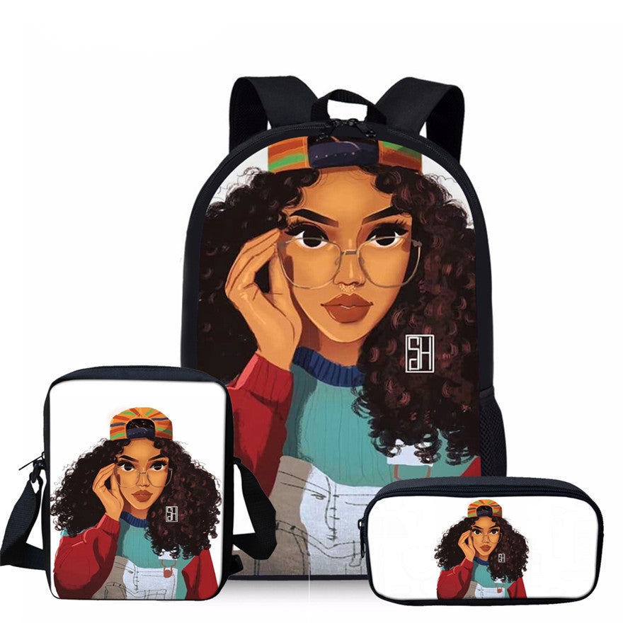 Sasha Afrocentric 3 Piece Backpack School Bag Set