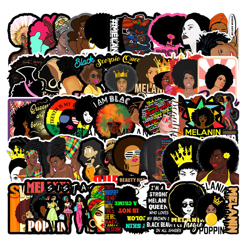 Black Girl Melanin Poppin Laptop Water Bottle Stickers