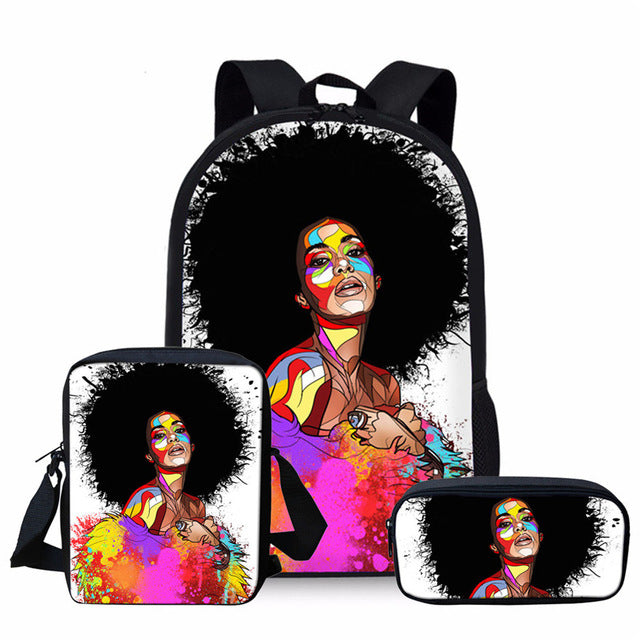Angella Afrocentric 3 piece Backpack School Bag Set