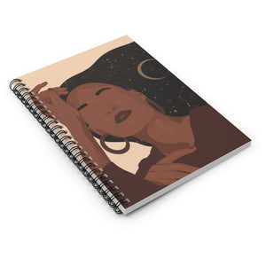Astro Moon Stars Zodiac Black Queen Spiral Notebook Journal