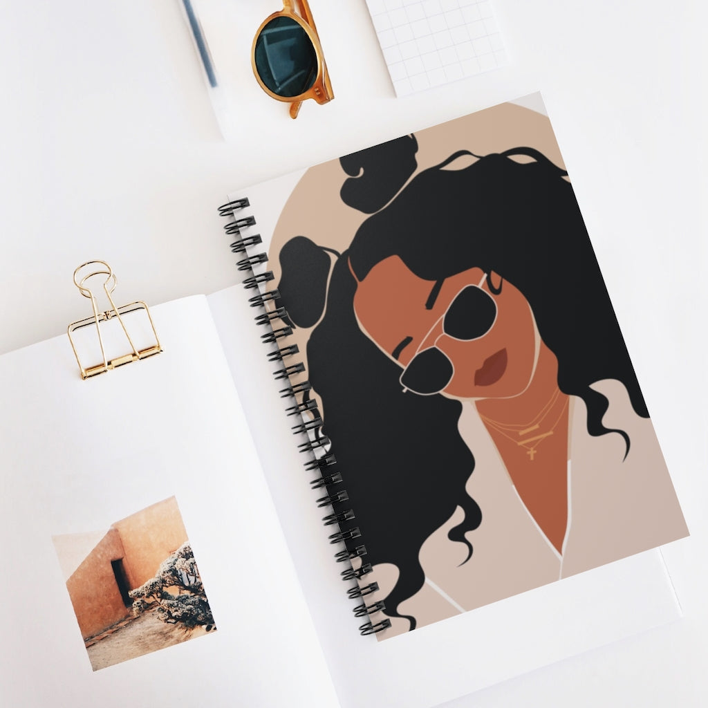 Gabriella Beautiful Black Queen Spiral Notebook Journal