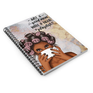 Good Mom With A Hood Playlist Spiral Notebook Journal