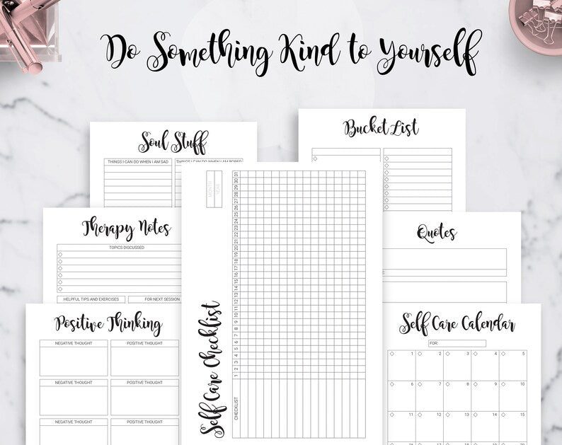 FREE Self Care Planner Workbook Checklist