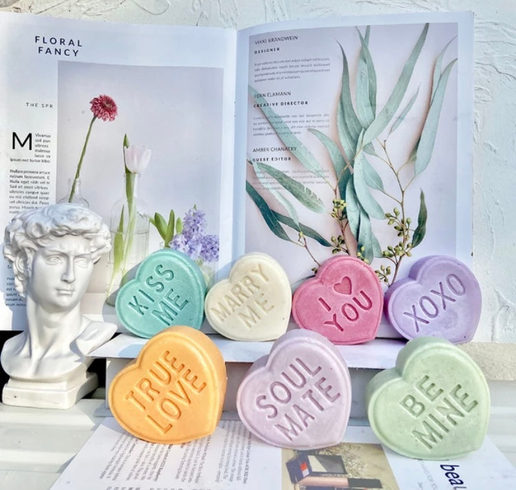 Valentines Candy Heart Soap Bars