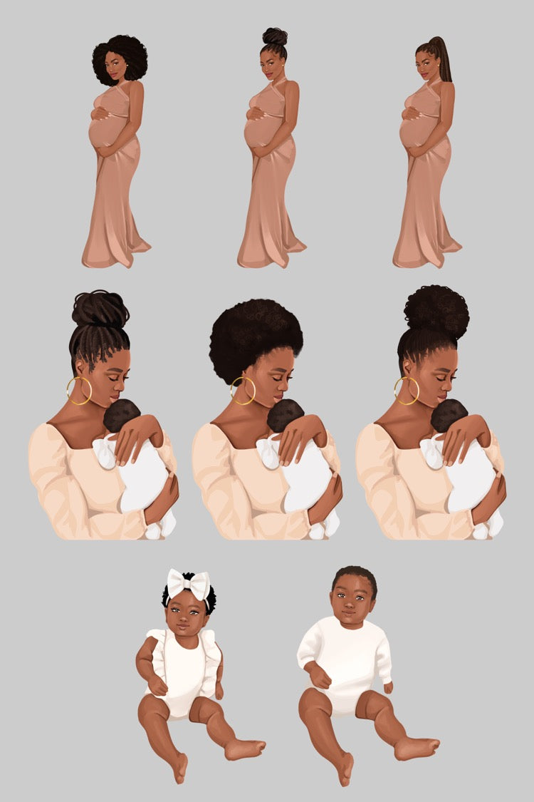 Baby, Bump & Toddler Laptop Water Bottle Stickers