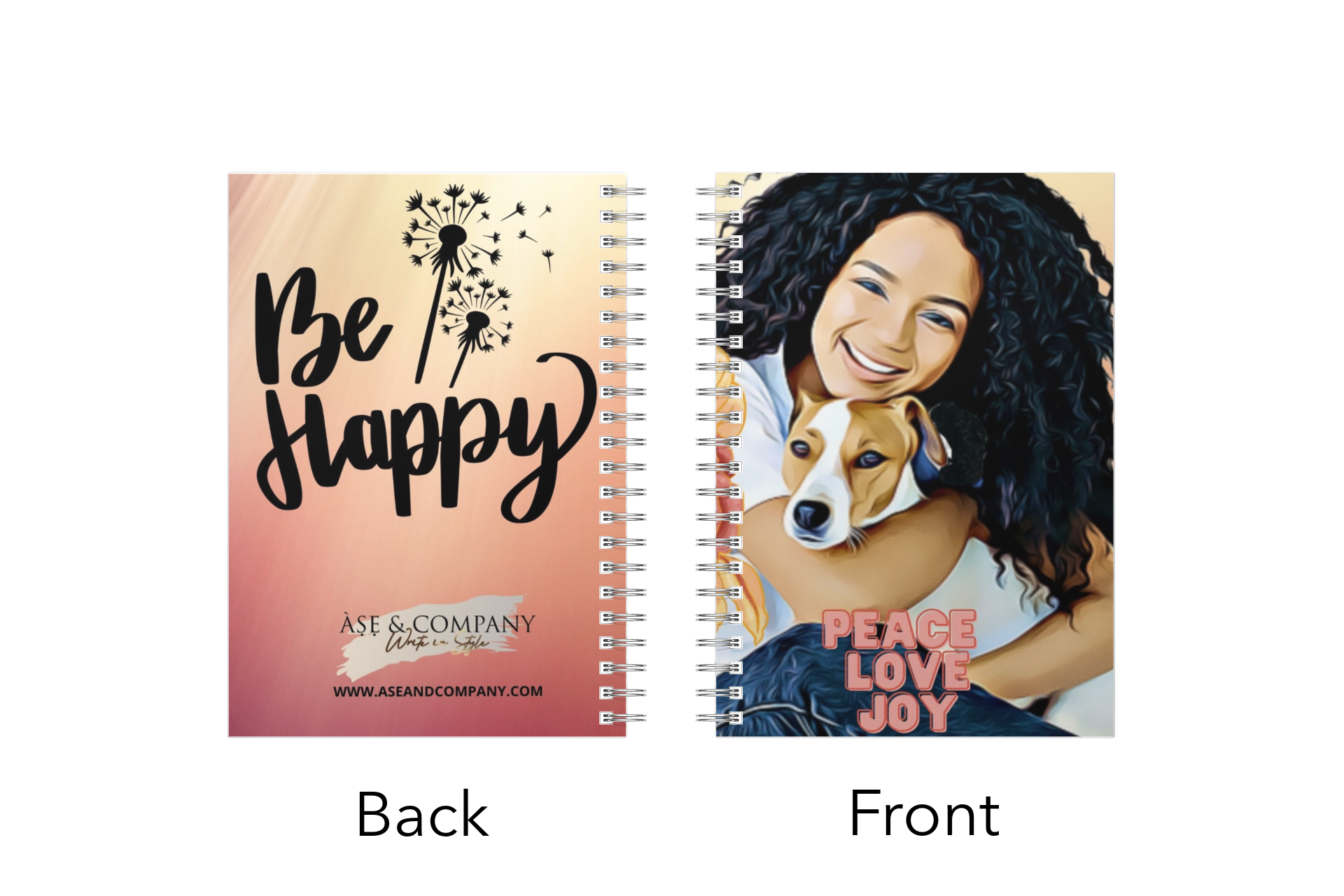 Peace Love Joy Happiness Animal Lover Spiral Notebook Journal