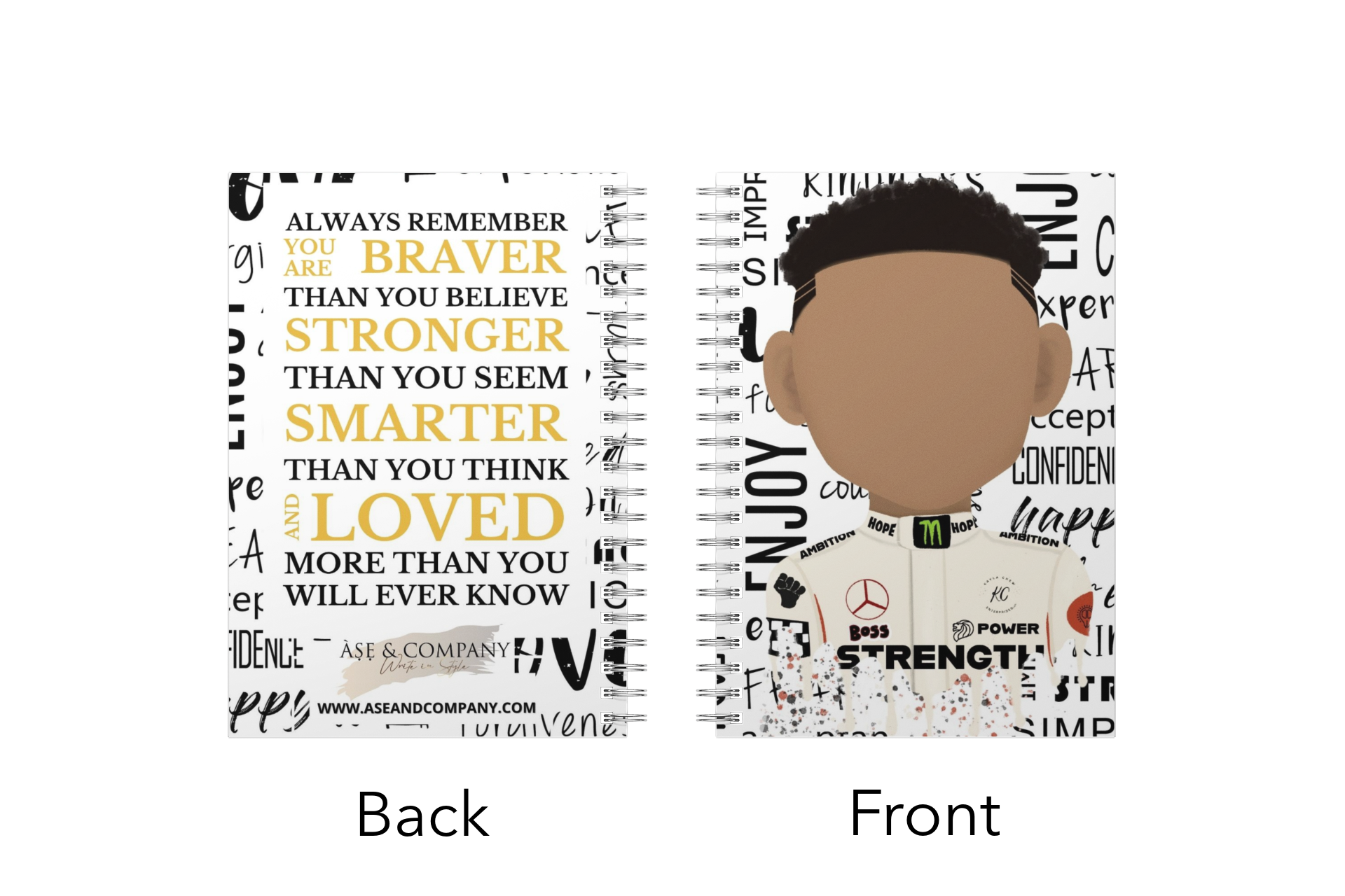 Black Boy Joy Car Driver Spiral Notebook Journal