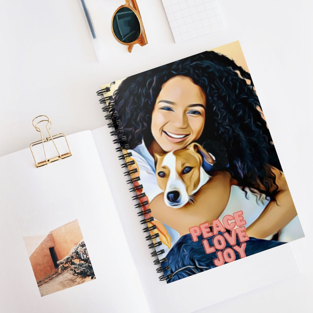 Peace Love Joy Happiness Animal Lover Spiral Notebook Journal