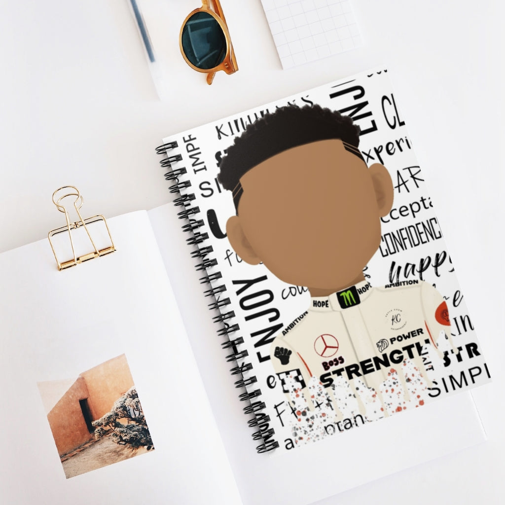 Black Boy Joy Car Driver Spiral Notebook Journal