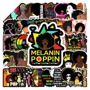 Black Girl Melanin Poppin Laptop Water Bottle Stickers