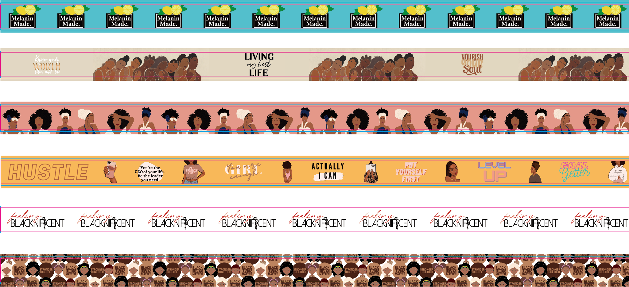 African Melanin Washi Tape Decorative Masking Tape
